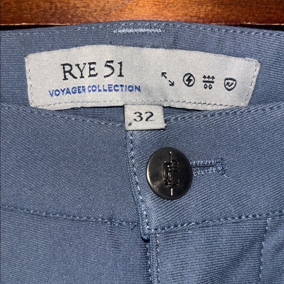 Rye 51 Voyager Collection Blue Trouser Pants Straight Leg Golf Work Mens Size 32 - Picture 3 of 4